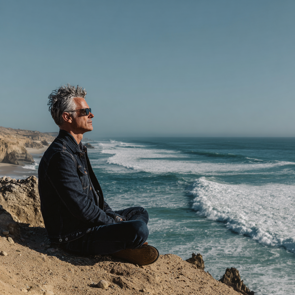 Морська медитація на березі океану з хвилями